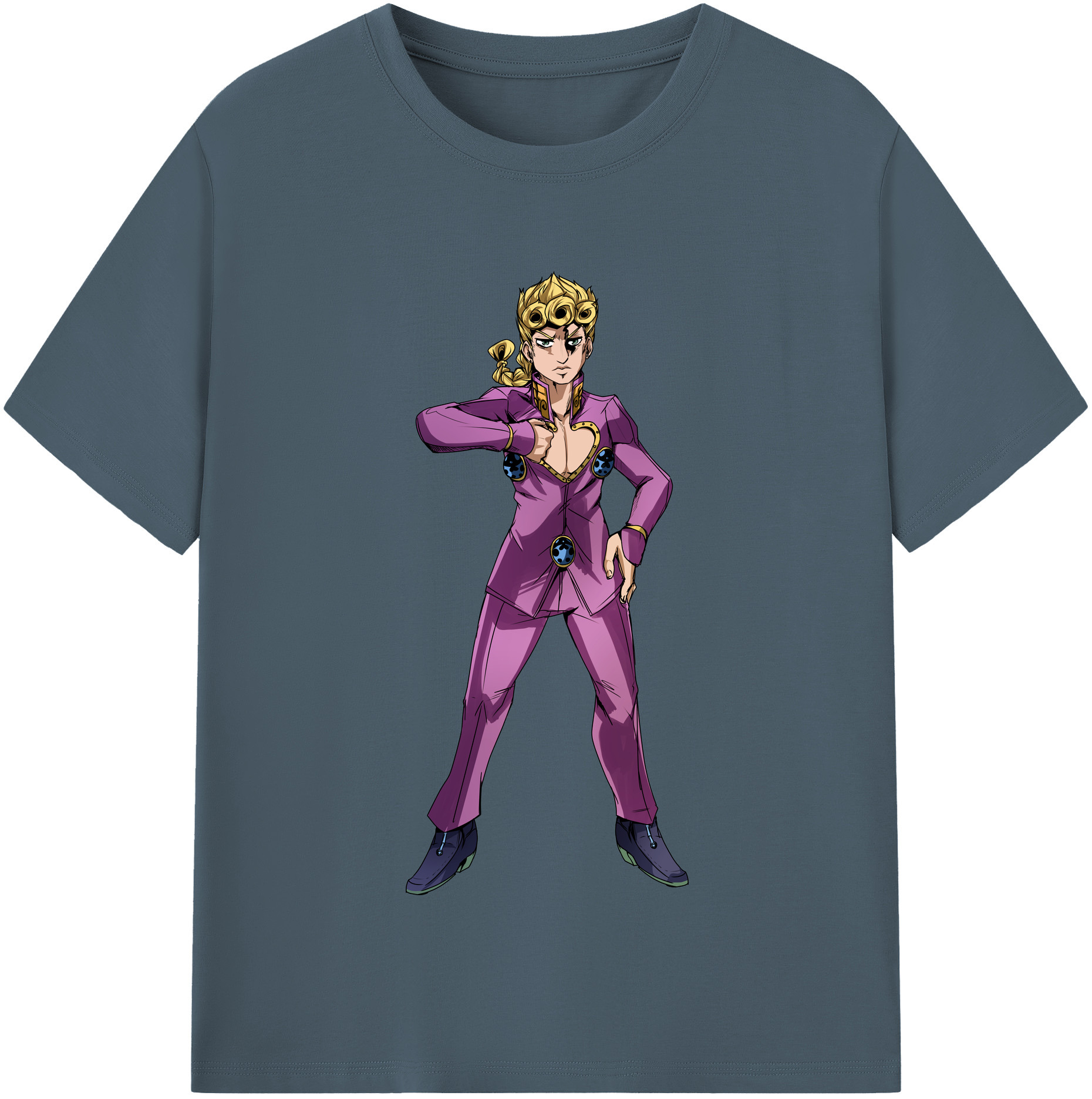 （画像用） ジョジョの奇妙な冒険 ジョルノ?ジョバァーナ JoJo's Bizarre Adventure Giorno Giovanna 綿100％半袖Tシャツ（フロントプリント）